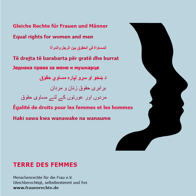 Terre des femmes: Gleiche Rechte für Frauen und Männer - Equal rights for women and men